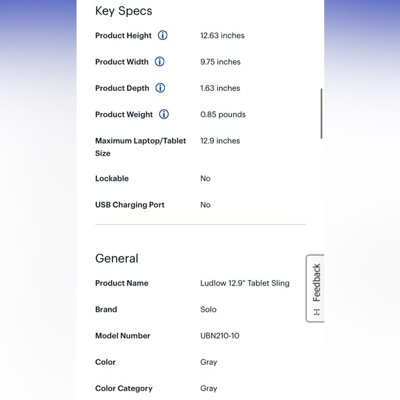 Solo tablet bag with pockets, gray in color - Picture 5 of 7